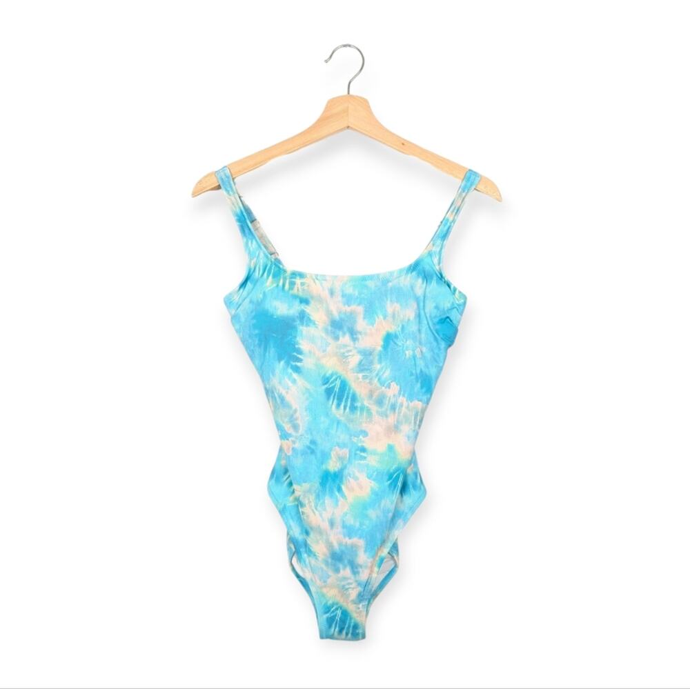Johnny Was Calme One Piece Swimsuit S Aqua Tie Dye Resort Swimwear NWT